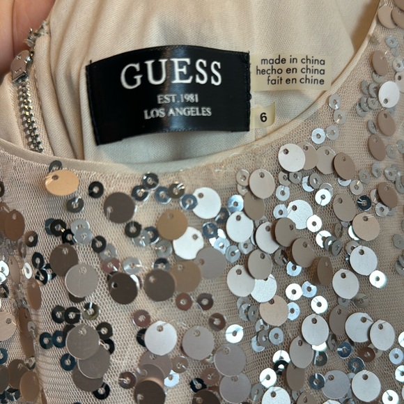 Guess Rose Gold Sequin Holiday Dress Size 6 - Picture 6 of 7